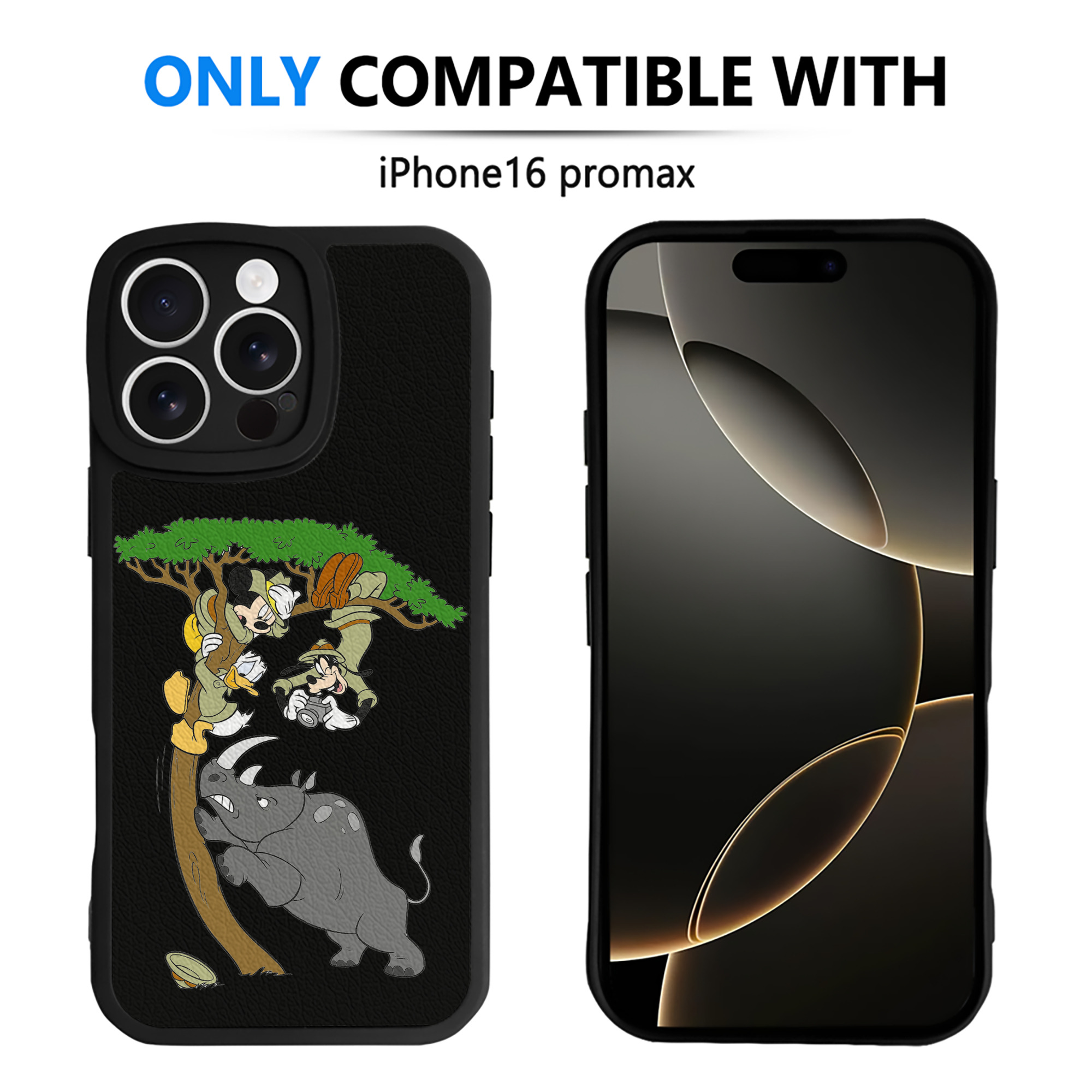 （画像用） ミッキーマウス Mickey Mouse 【iPhone 16シリーズ対応】シリコンスマホケース（レザー調） 材質：シリコン